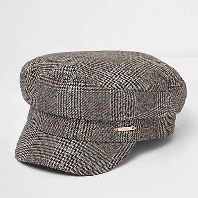 jacques-vertuk Brown check baker boy hat 707289 women Accessories Hats