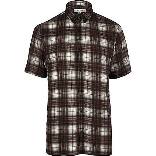 jacques-vertuk Brown check short sleeve shirt 295814 men Shirts