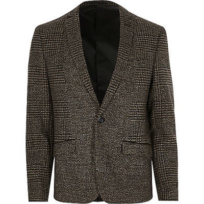 jacques-vertuk Brown check skinny blazer 301705 men Blazers