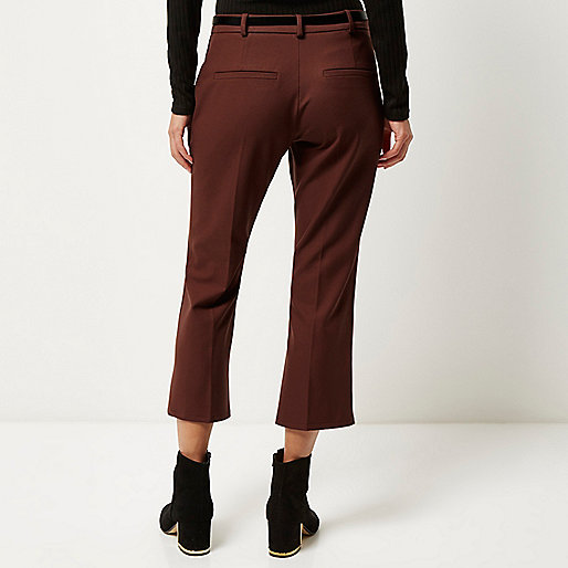 river island black patent purse,jacques-vertuk Apply Online Brown cropped kick flare pants Pants Sale women