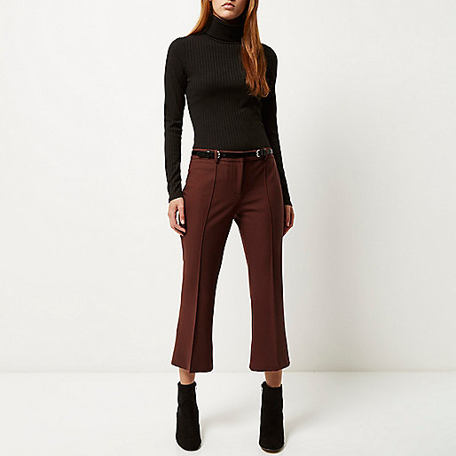 river island black patent purse,jacques-vertuk Apply Online Brown cropped kick flare pants Pants Sale women