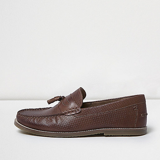 river island cami,Shopping At jacques-vertuk Brown embossed leather loafers Shoes Shoes / Boots men