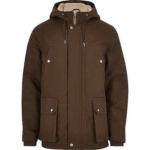 jacques-vertuk Brown fleece hooded coat 300568 men Coats / Jackets