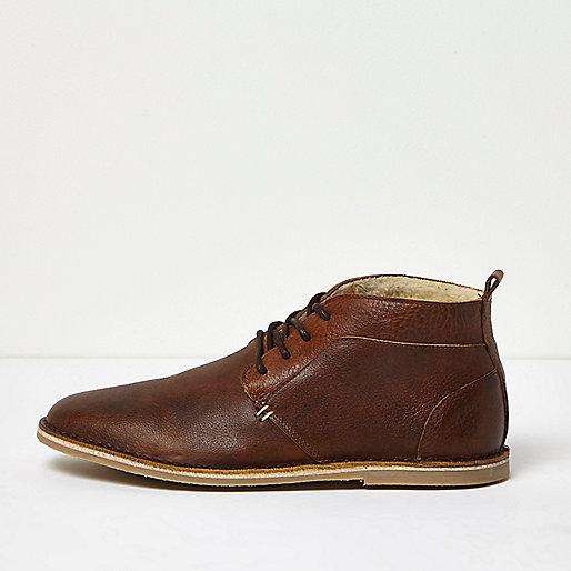 river island tan bag,Last Season jacques-vertuk Brown fleece lined leather desert boots Boots Shoes / Boots men