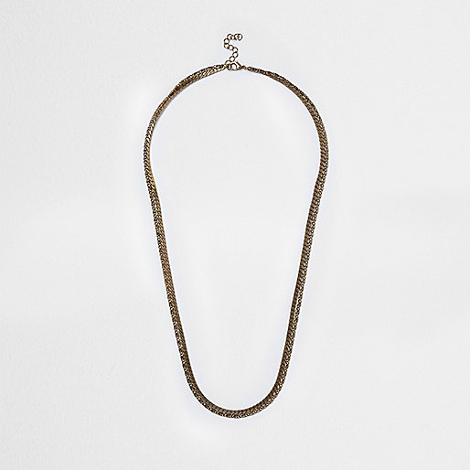 jacques-vertuk Brown gold tone double chain necklace 301818 men Jewellery Neck Chains