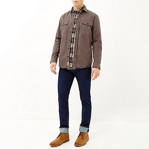 river island black jeans womens,jacques-vertuk Tops Sale Brown herringbone utility overshirt Shirts Sale men