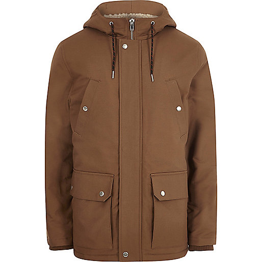 jacques-vertuk Brown hooded fleece lined jacket 302146 men Coats / Jackets Jackets