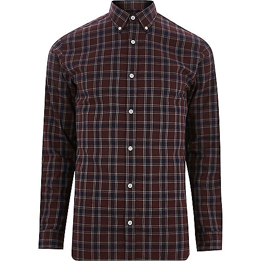 jacques-vertuk Brown Jack & Jones premium check shirt 303036 men Shirts Long Sleeve Shirts