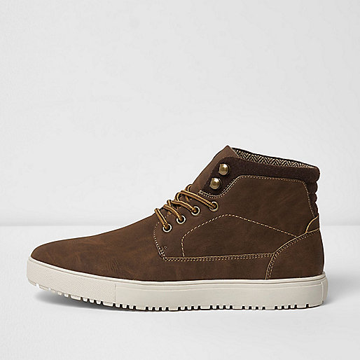 grey river island trainers,jacques-vertuk Ireland Brown lace-up hi top sneakers men 301074