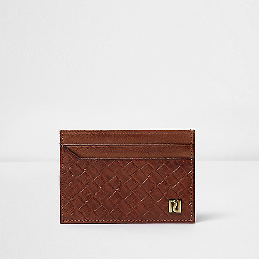 river island mens stretch jeans,Island River Brown lattice panel card holder Wallets Accessories men