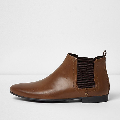 jacques-vertuk Brown leather chelsea boots 301713 men Shoes / Boots Boots