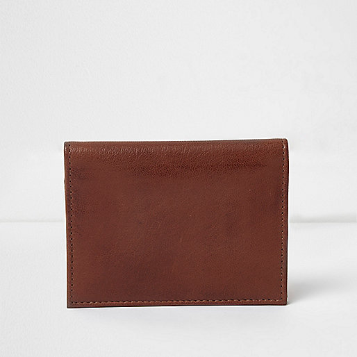 jacques-vertuk Brown leather 'one way' print cardholder 302484 men Accessories Wallets