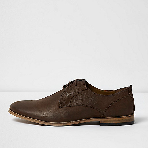 river island charlton,jacques-vertuk Ireland Brown leather smart derby shoes men 301641