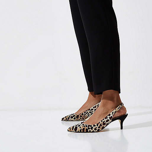 river island grey slippers,jacques-vertuk Clothing Uk Online Brown leopard slingback kitten heel shoes Shoes Shoes / Boots women