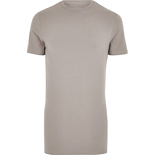 river island jumper,jacques-vertuk Ladies Jackets And Coats Brown muscle fit longline T-shirt T-shirts T-Shirts / Tanks men