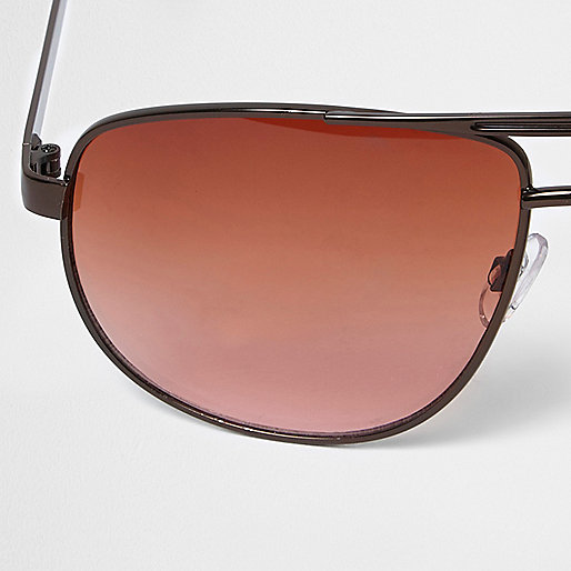 river island pants sale,jacques-vertuk Stores Brown orange lens aviator sunglasses men 298591