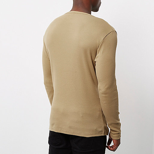 river island molly cropped jeans,jacques-vertuk UK Brown ribbed long sleeve T-shirt men 296258