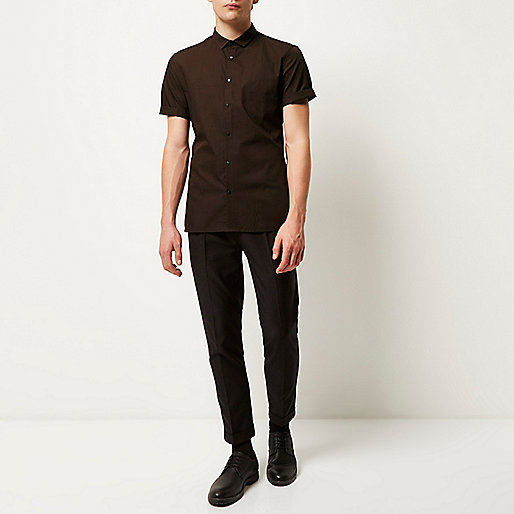 river island messenger,jacques-vertuk South Africa Brown short sleeve popper shirt men 291262