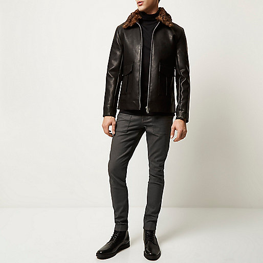 river island brown coat,jacques-vertuk Shop Brown Sid skinny stretch jeans men 291031