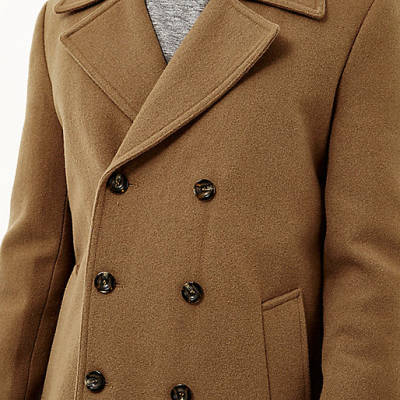 river island work dress,New jacques-vertuk Brown smart wool-blend pea coat Coats / Jackets Sale men