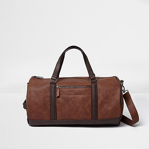 bags in river island sale,jacques-vertuk Coats Sale Brown soft faux leather holdall bag Holdalls Bags men