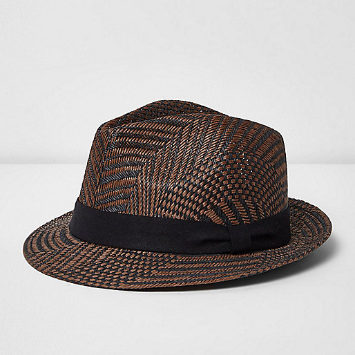 river island dresses online,jacques-vertuk Ireland Sale Brown straw trilby hat Hats Accessories men