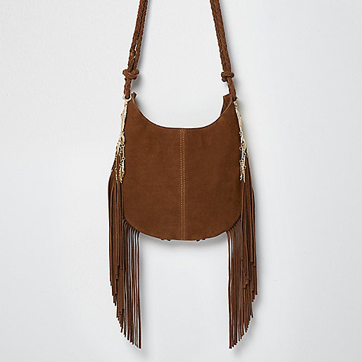 river island plus leather jacket,jacques-vertuk Ireland Brown suede fringe cross body bag women 701119