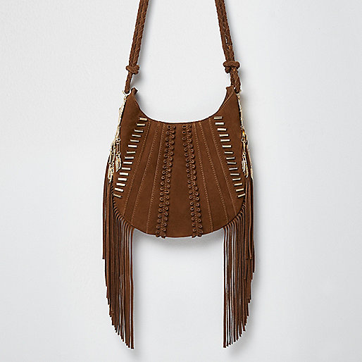 river island plus leather jacket,jacques-vertuk Ireland Brown suede fringe cross body bag women 701119