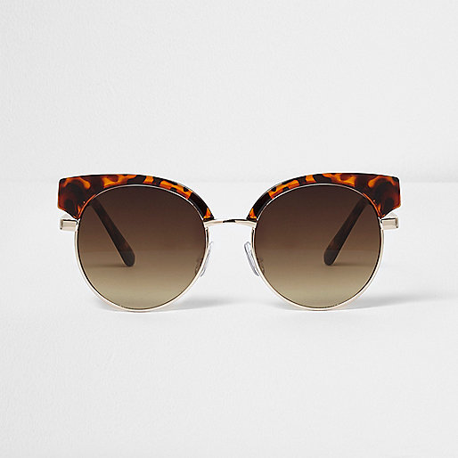 jacques-vertuk Brown tortoiseshell retro sunglasses 699227 women Sunglasses Round Sunglasses