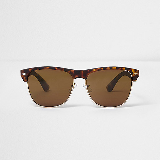 jacques-vertuk Brown tortoiseshell tinted retro sunglasses 303619 men Sunglasses Retro Sunglasses