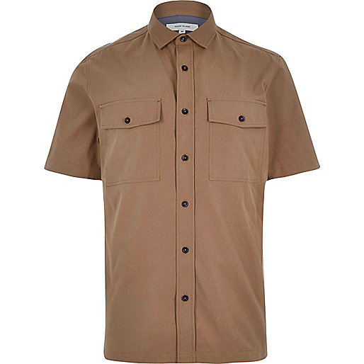 jacques-vertuk Brown utility short sleeve shirt 288570 men Shirts