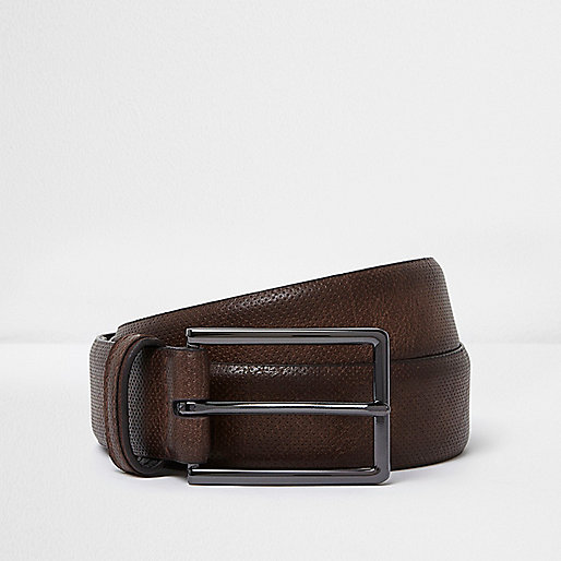 jacques-vertuk Brown vintage style rectangle buckle belt 302348 men Accessories Belts