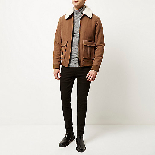 ladies bum bags river island,jacques-vertuk Store Collection Brown wool-blend harrington jacket Coats / Jackets Sale men