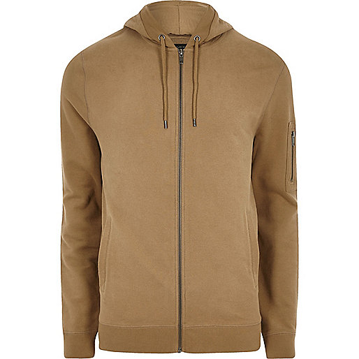 jacques-vertuk Brown zip front hoodie 301042 men Hoodies / Sweatshirts Hoodies