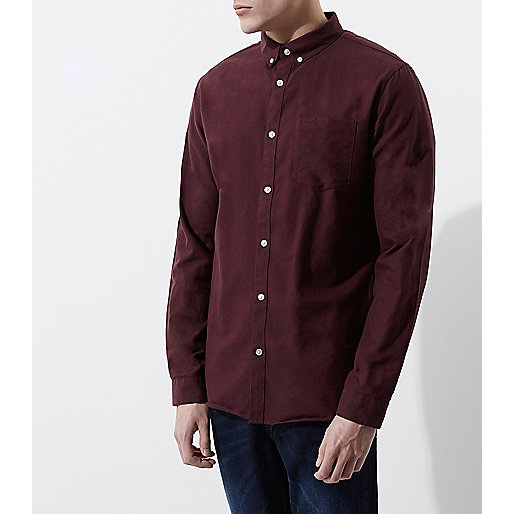 river island orange shirt,Old jacques-vertuk Stock Burgundy casual button-down Oxford shirt Long Sleeve Shirts Shirts men