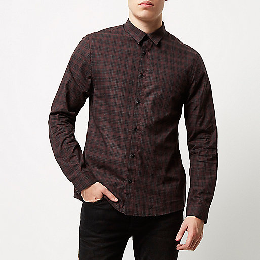 river island womens jeans sale,jacques-vertuk Dresses Black Burgundy check slim shirt Shirts Sale men