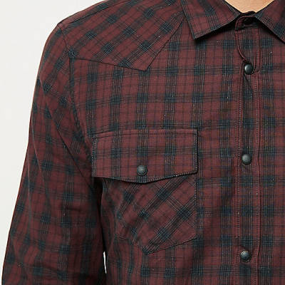 river island petite jackets,jacques-vertuk Uk Website Burgundy check western shirt Shirts Sale men