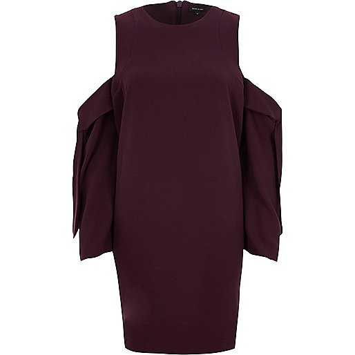 cheap river island handbags,Shopping At jacques-vertuk Burgundy cold shoulder long sleeve mini dress Dresses Sale women