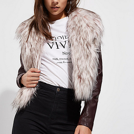 river island zebra print,jacques-vertuk South Africa Burgundy faux fur trim biker jacket women 702135