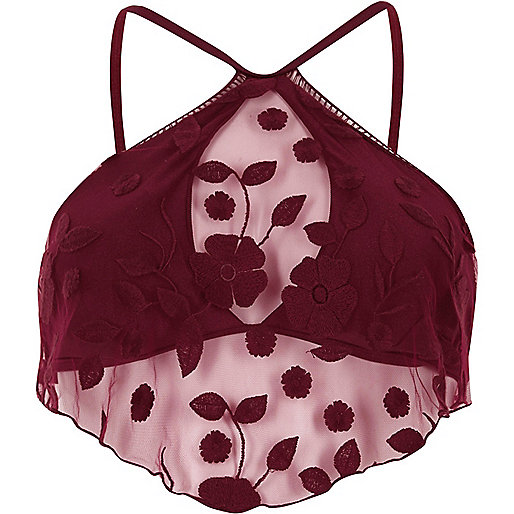 river island brown sandals,jacques-vertuk London Burgundy floral mesh low rise bikini bottoms women 706294