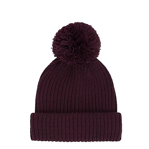 jacques-vertuk Burgundy knit bobble hat 295426 men Accessories