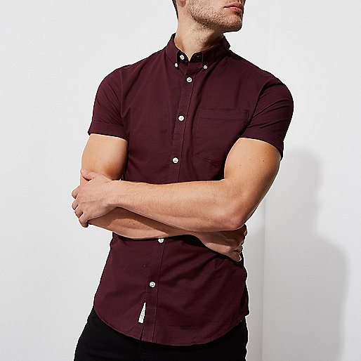 river island green jeans,jacques-vertuk Please Burgundy muscle fit short sleeve Oxford shirt Short Sleeve Shirts Shirts men