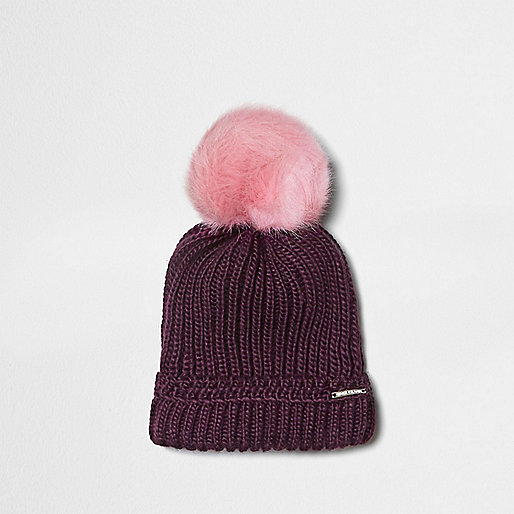 jacques-vertuk Burgundy pom pom beanie hat 707052 women Accessories Hats