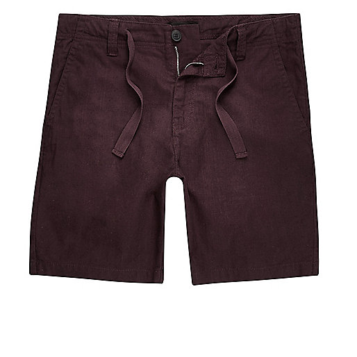 jacques-vertuk Burgundy red linen blend shorts 301317 men Shorts