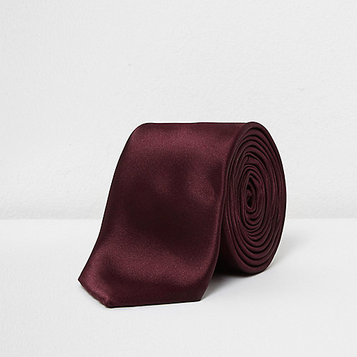 jacques-vertuk Burgundy satin tie 303442 men Accessories Ties / Bow Ties