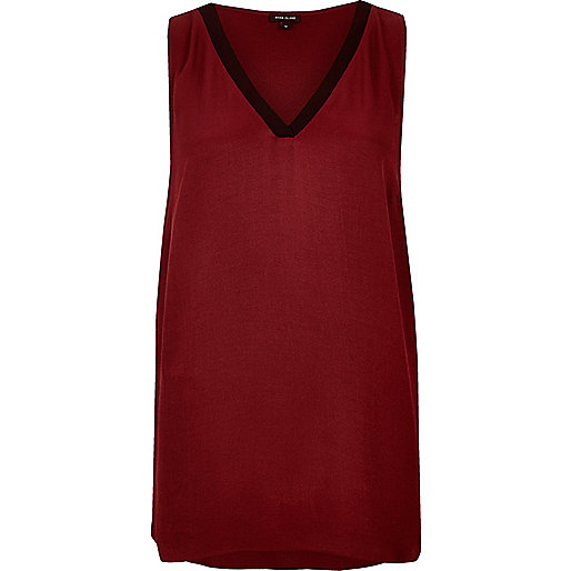 jacques-vertuk Burgundy sporty V-neck tank 690509 women Tops