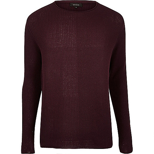 jacques-vertuk Burgundy stitch block sweater 292709 men Jumpers / Cardigans