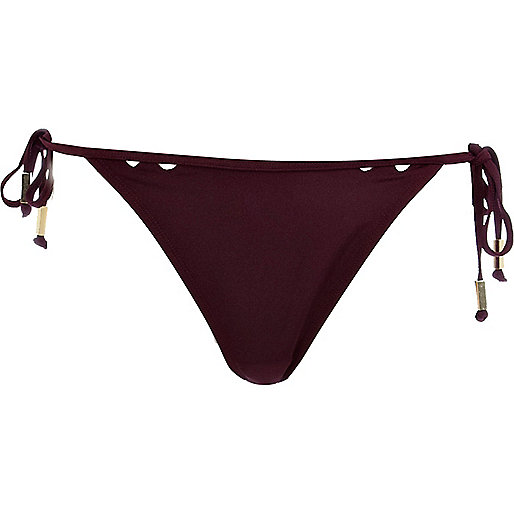 jacques-vertuk Burgundy triangle cut out bikini bottoms 632128 women Bikinis