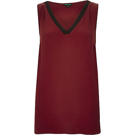 jacques-vertuk Burgundy V-neck tank 690500 women Tops