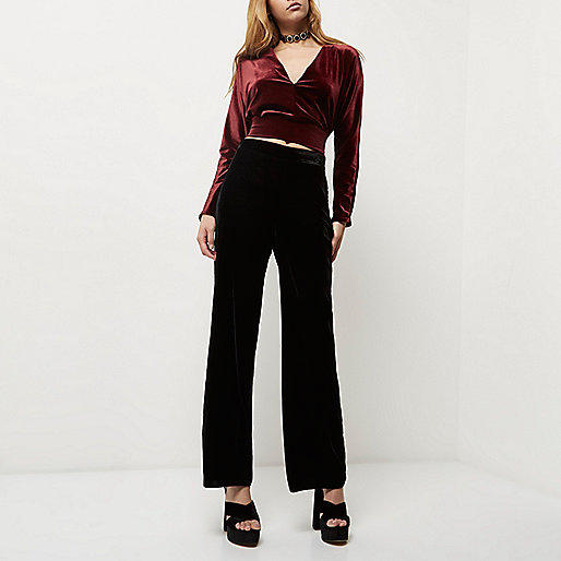 river island animal print wrap dress,Fashion jacques-vertuk Burgundy velvet wrap crop top Tops Sale women